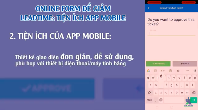 Tân Hiệp Phát triển khai phê duyệt hồ sơ qua ứng dụng di động