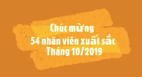 Nhân viên xuất sắc – Tháng 10/2019 tại Tân Hiệp Phát