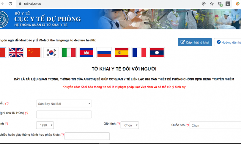 Khai báo y tế chống dịch COVID-19: Nghĩa vụ trung thực